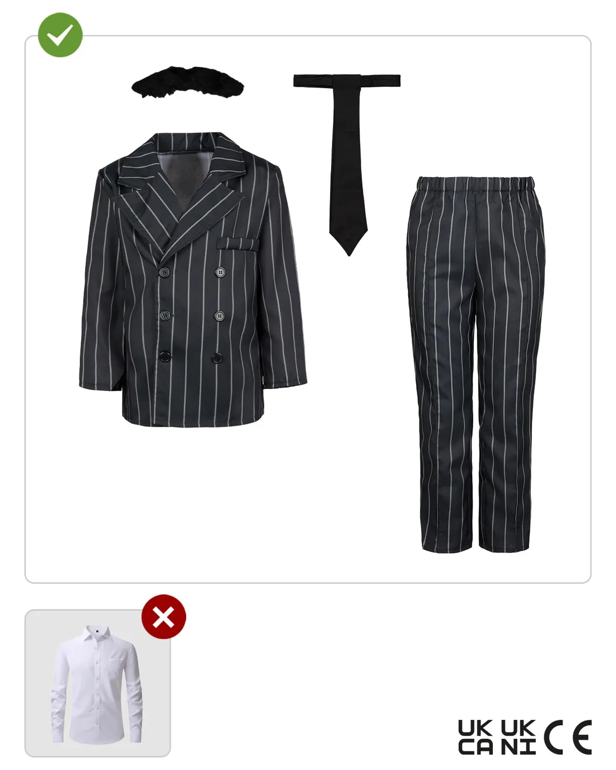 Funidelia Famiglia Addams Gomez costume bambino 10-12 anni
