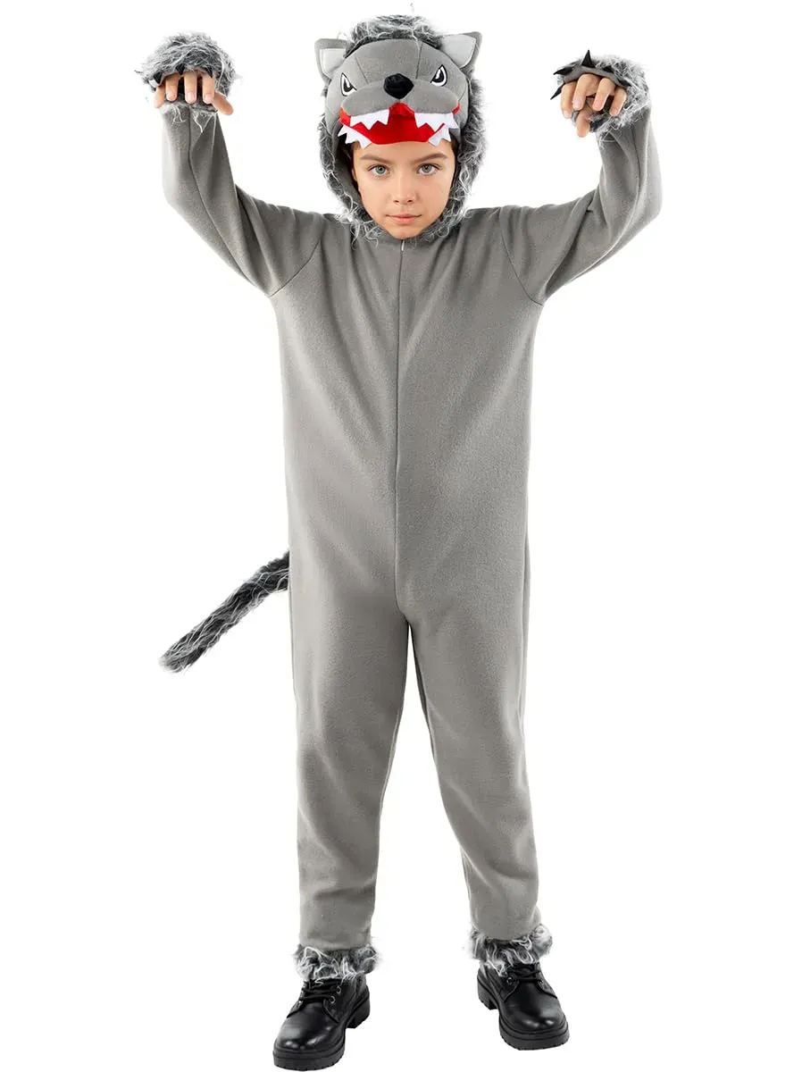 Funidelia Lupo Grigio Costume Bambino 3-4 Anni pelo