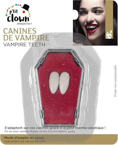 P'tit Clown Canini Vampiro zanne finte con pasta