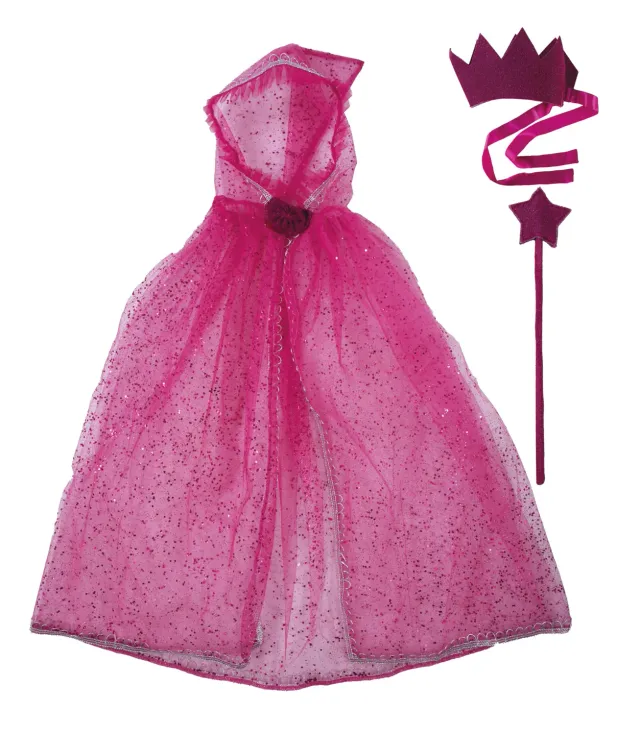 P'tit Clown set principessa bambina rosa paillettes taglia unica