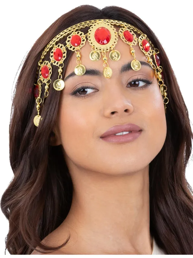 Smiffys Grecian Gold Ruby copricapo dea oro taglia unica