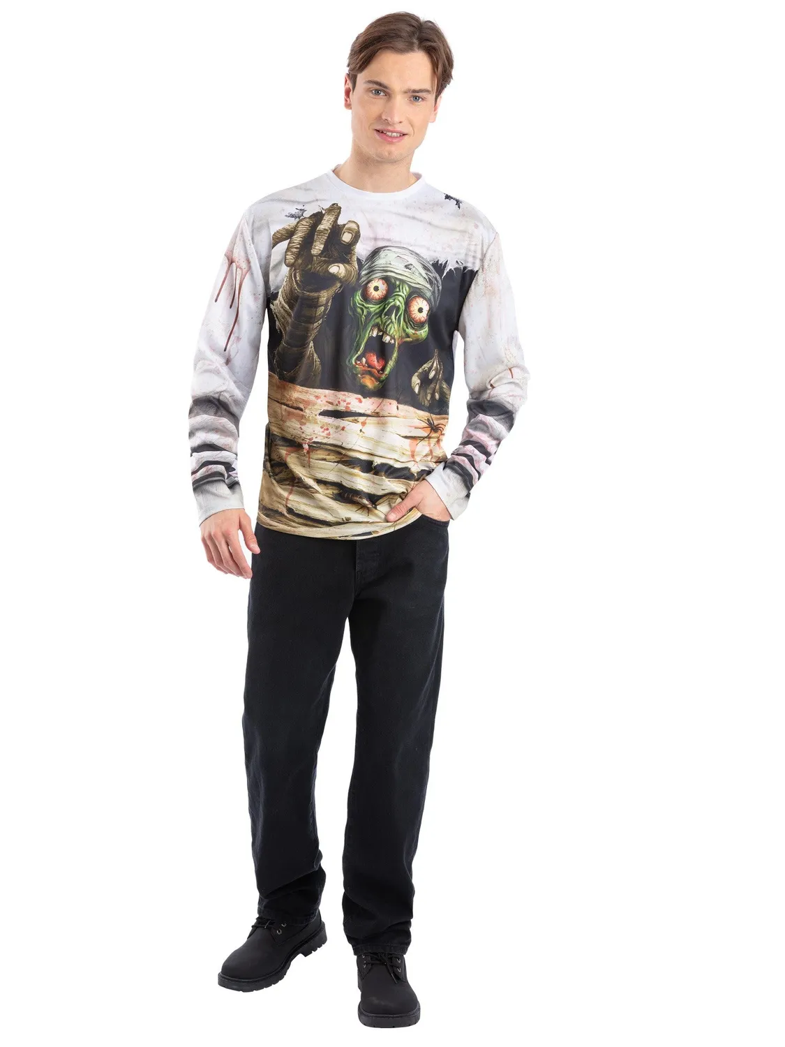 Smiffys Kit Mummia Zombie Top Maschera Uomo Halloween