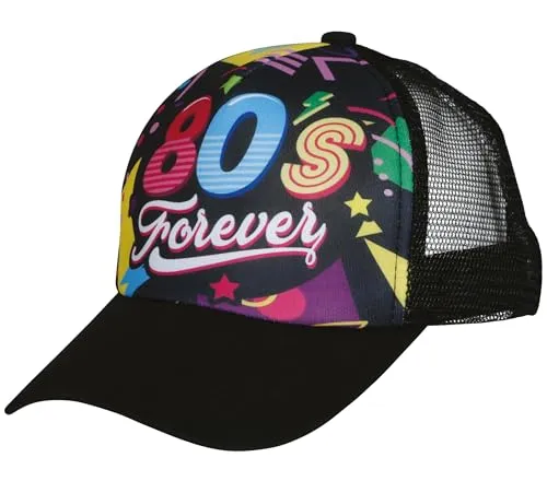 Guirca Cappello Anni '80 Nero Adulto Festa