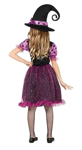 Fiestas Guirca Strega Cora costume bambina viola nero