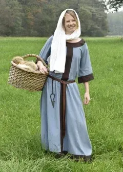 La Bottega di Merlino Abito Gudrun blu-grigio vestito medievale