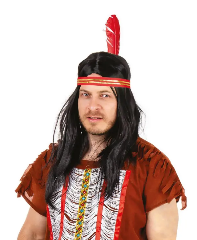 P'tit Clown Indiana parrucca carnevale nera trecce