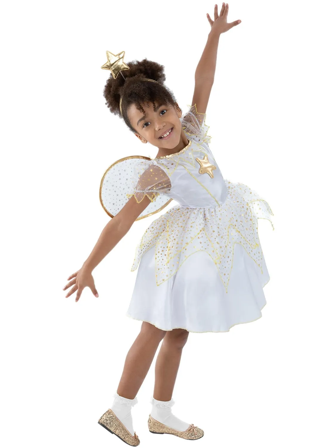 Smiffys Star Fairy costume fata bambina bianco 7-9 anni