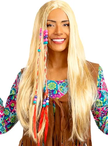 Funidelia Hippie Parrucca Bionda Adulto Anni 60
