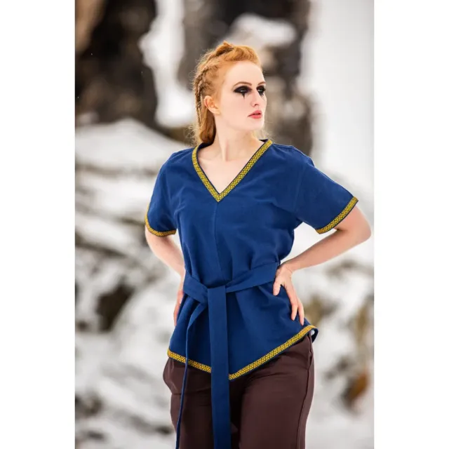 La Bottega di Merlino Matilda tunica blu donna cotone