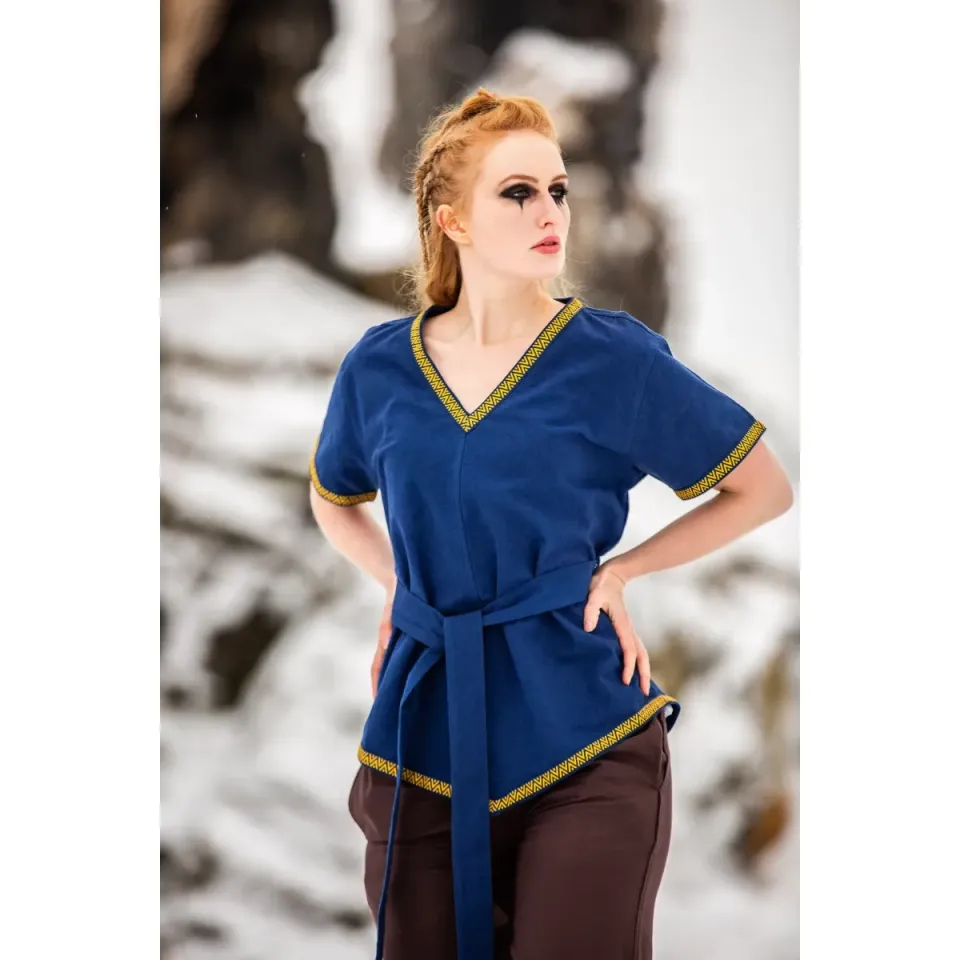 La Bottega di Merlino Matilda tunica blu donna cotone