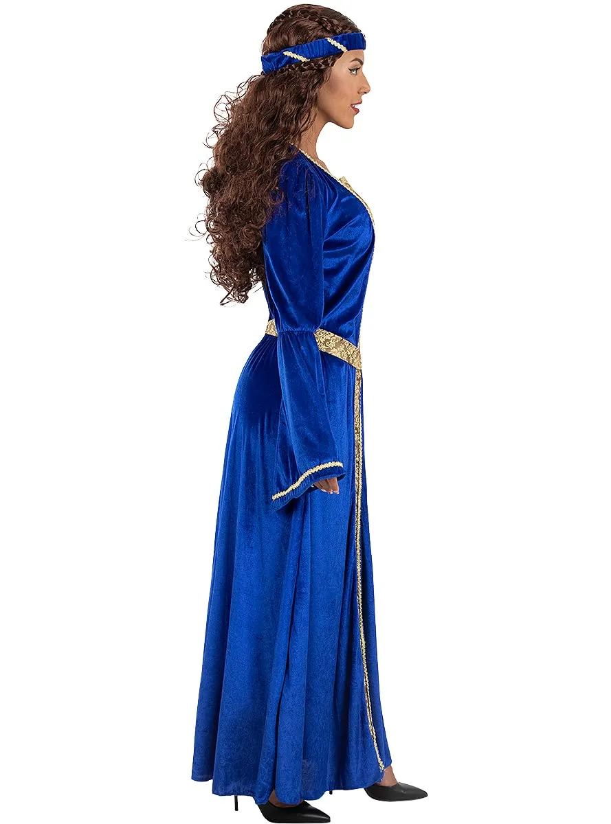 Funidelia Parrucca Principessa Medievale marrone per Carnevale
