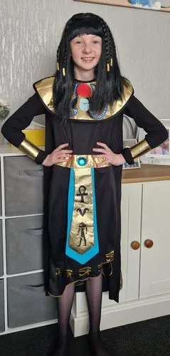 Smiffys Cleopatra Wig parrucca nera bimba egiziana taglia unica