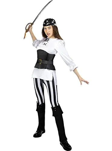 Funidelia Pirata a Strisce Costume Donna Multicolore