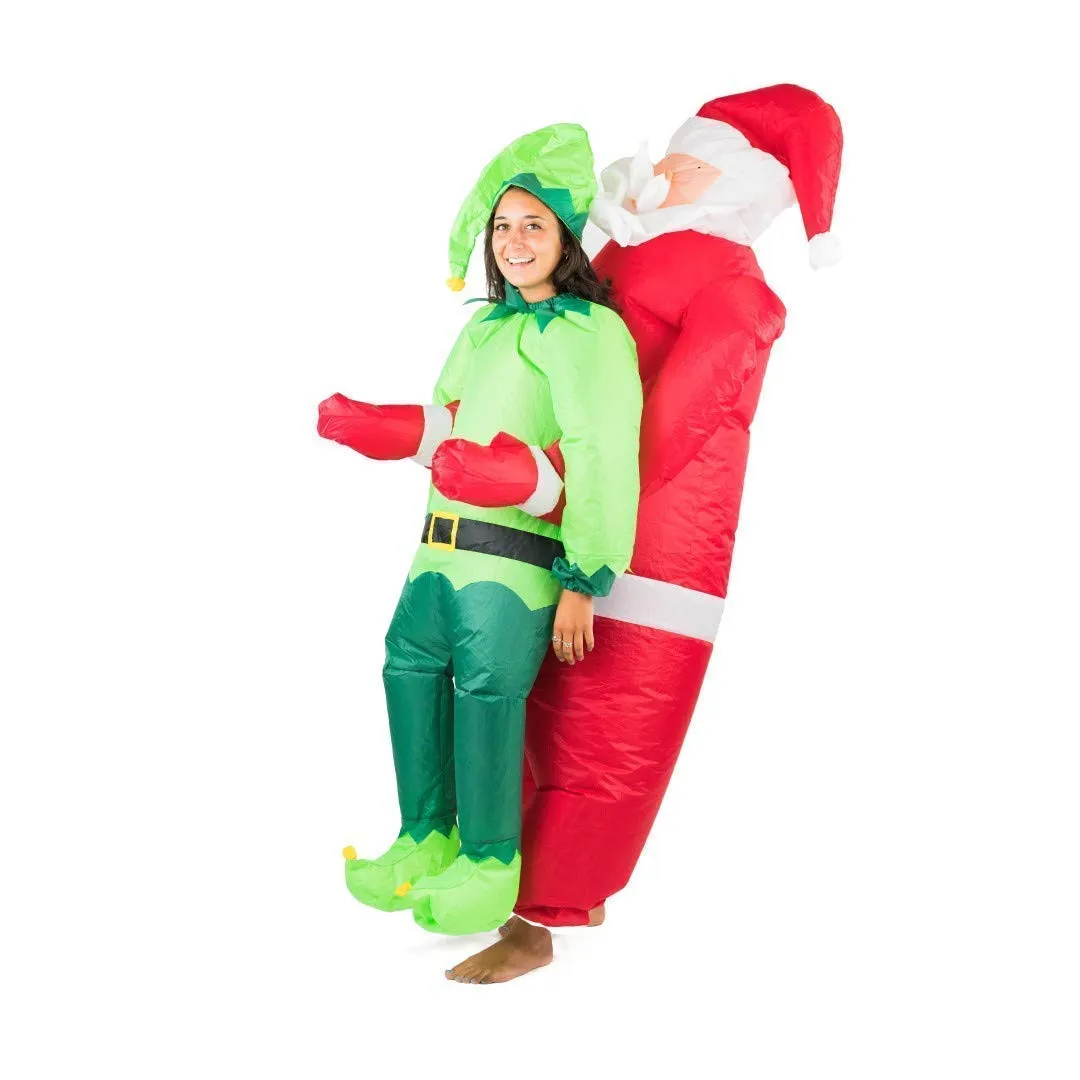 Bodysocks Babbo Natale e Elfo costume gonfiabile adulto taglia unica