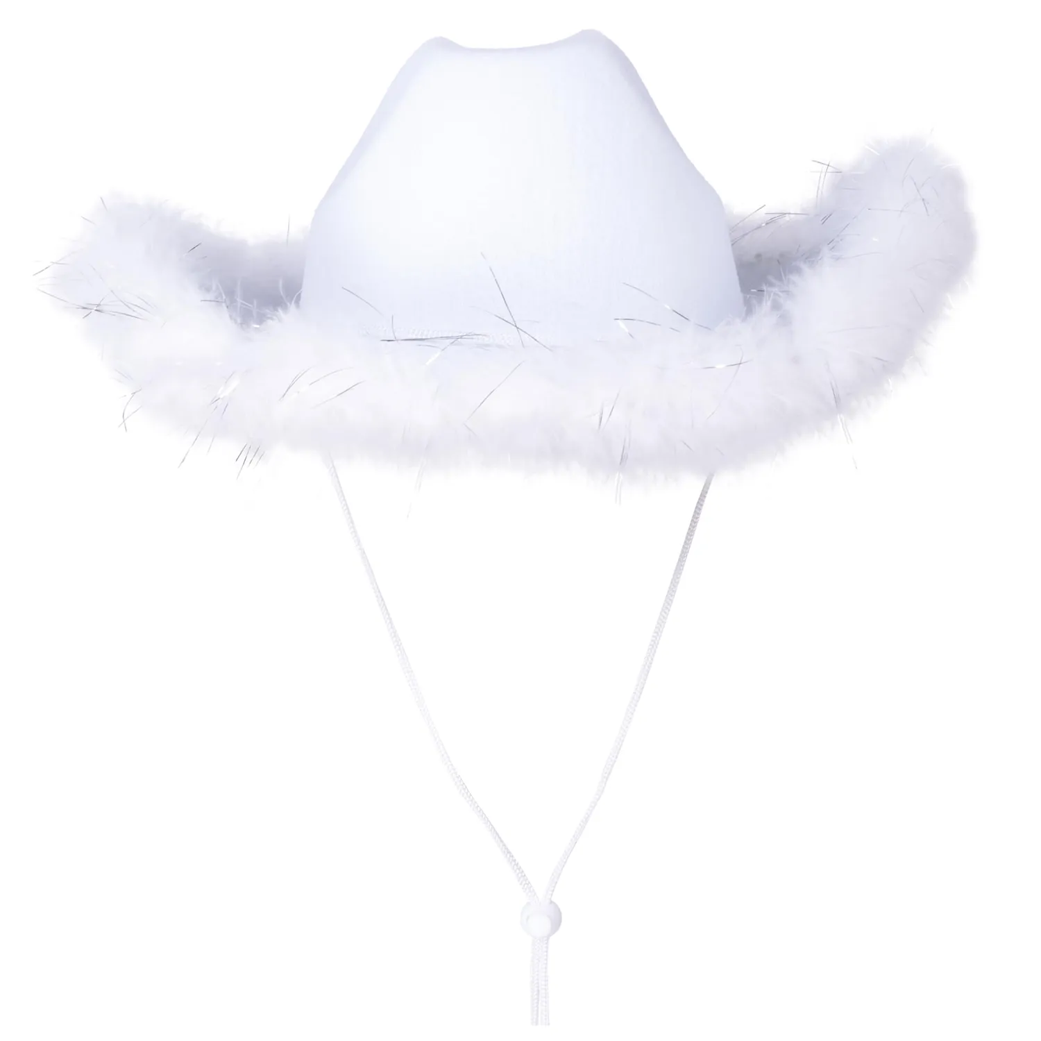 P'tit Clown Cow Girl cappello feltro bianco piume