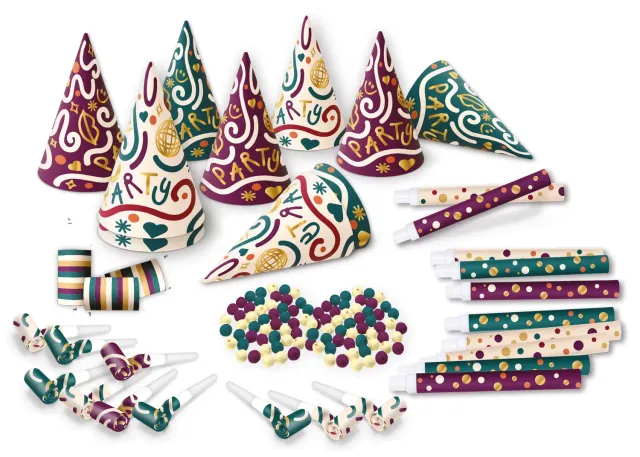 P'tit Clown 23444 Kit Cotillons festa 10 persone multicolore