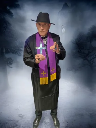 Smiffys The Exorcist Father Merrin costume prete M con stola