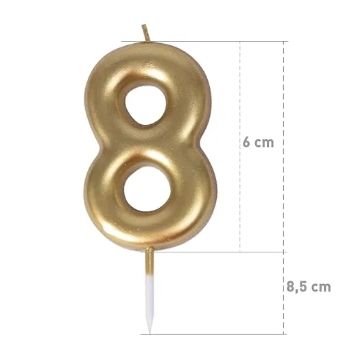 P'tit Clown 23938 candela compleanno oro numero 8
