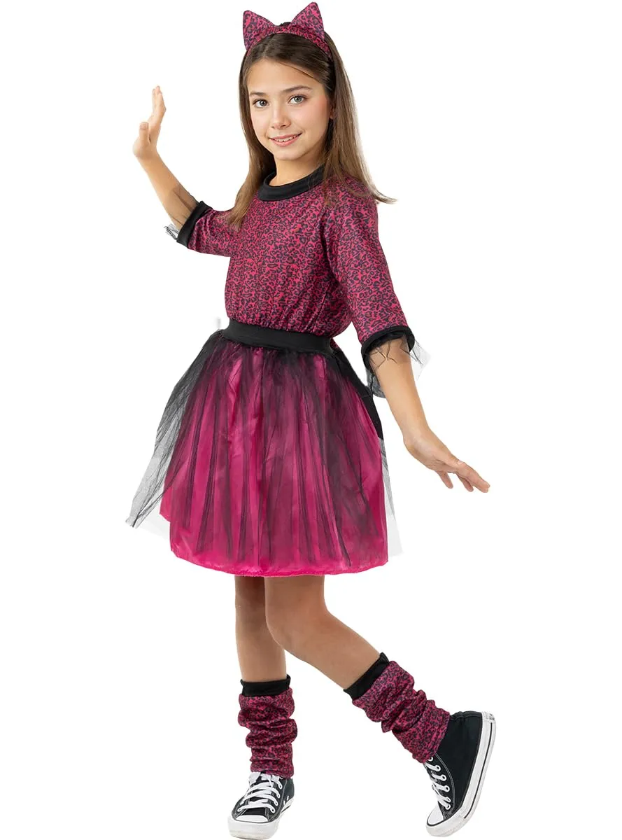 Funidelia Leopardo Rosa costume bambina 7-9 anni