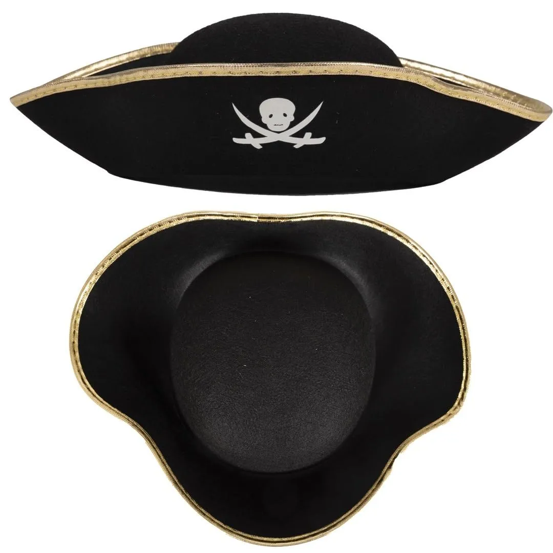 P'tit Clown 24600 cappello pirata nero oro adulto