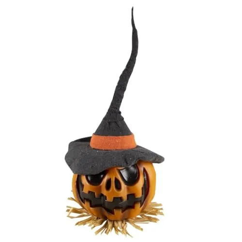 P'tit Clown zucca Halloween arancione 50 cm luminosa sonora