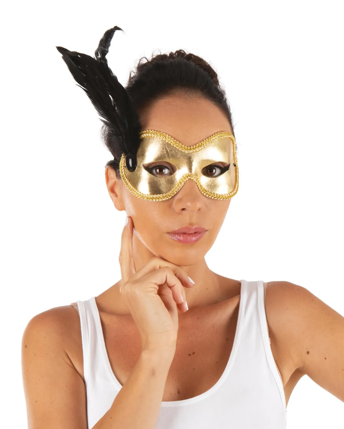 P'tit Clown Lupo maschera donna con piume