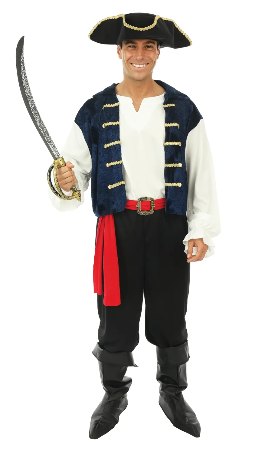 P'tit Clown Costume Pirata Uomo Blu L-XL