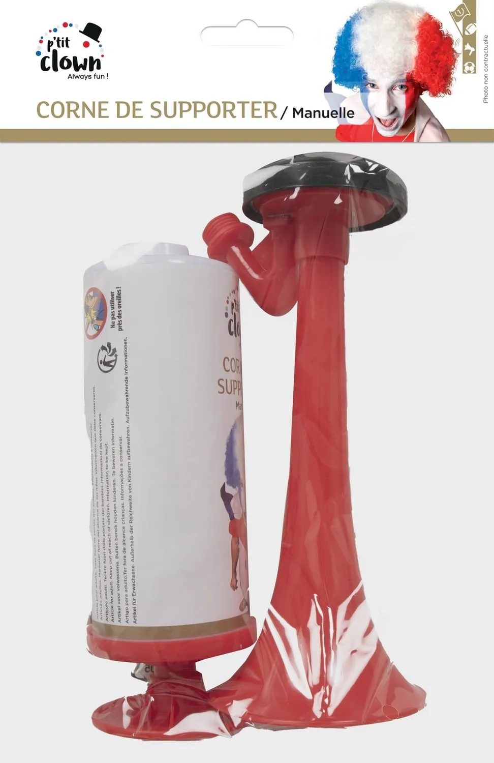 P'tit Clown Corno Manuale tifoso strombetta rossa