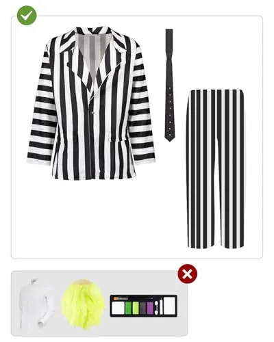 Funidelia Beetlejuice Costume Uomo a Righe M