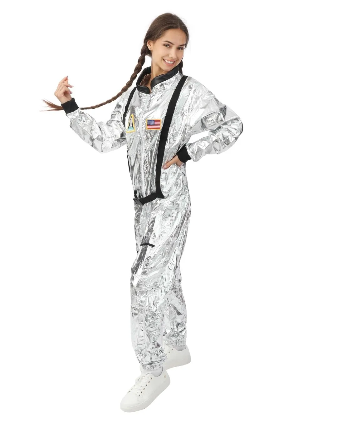 P'tit Clown astronauta costume donna grigio poliestere