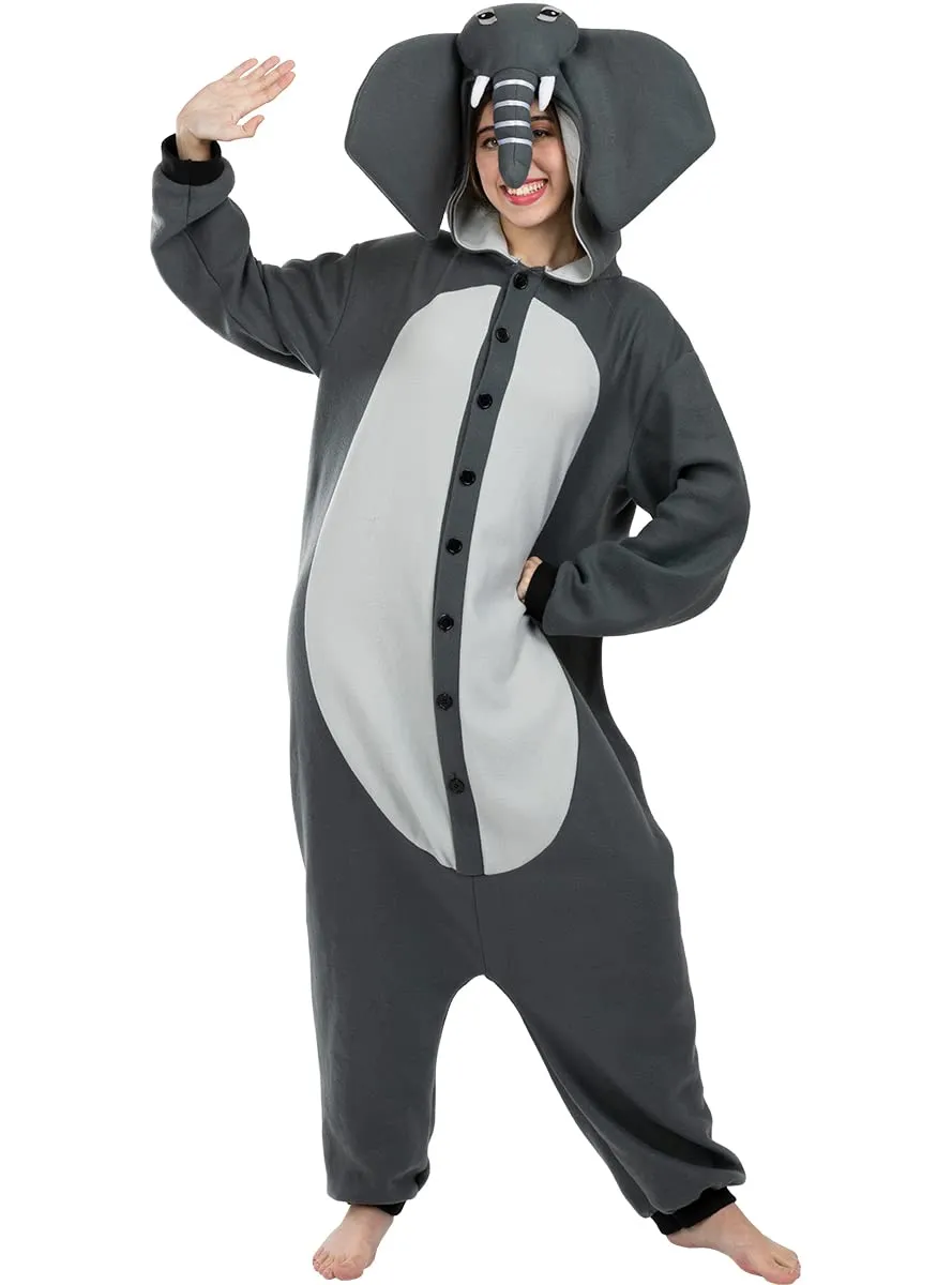 Funidelia Onesie Costume Elefante Adulto L-XL Grigio