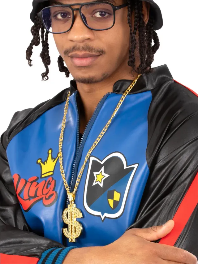 Smiffys 90s kit rapper adulto cappello catena occhiali