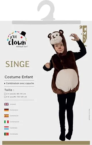 P'tit Clown costume scimmia bambino tuta 5-6 anni