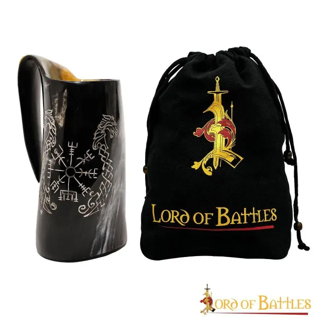 La Bottega di Merlino Boccale corno Vegvisir 600 ml vero corno