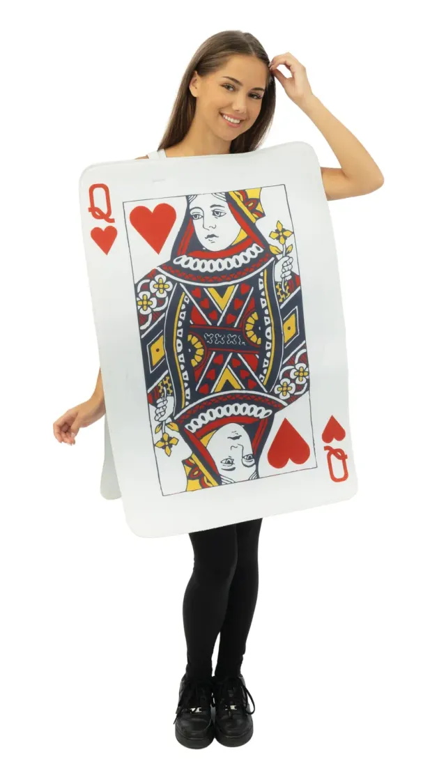 P'tit Clown Regina di Cuori costume adulto bianco taglia unica