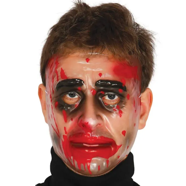 Guirca Maschera Trasparente Sangue Adulto Horror