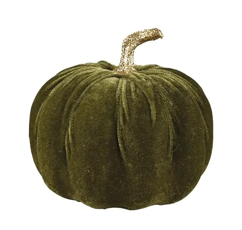 P'tit Clown zucca decorativa velluto oro 16 cm elegante