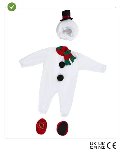 Funidelia Pupazzo di Neve costume neonato 6-12 mesi bianco