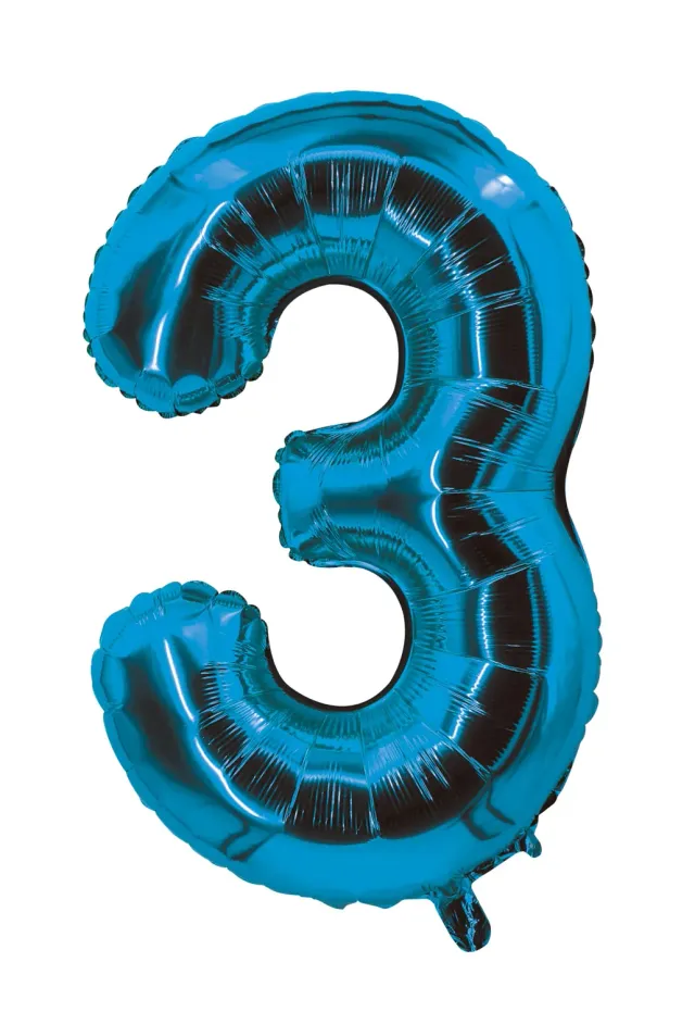 P'tit Clown re80503 palloncino numero 3 blu 85 cm