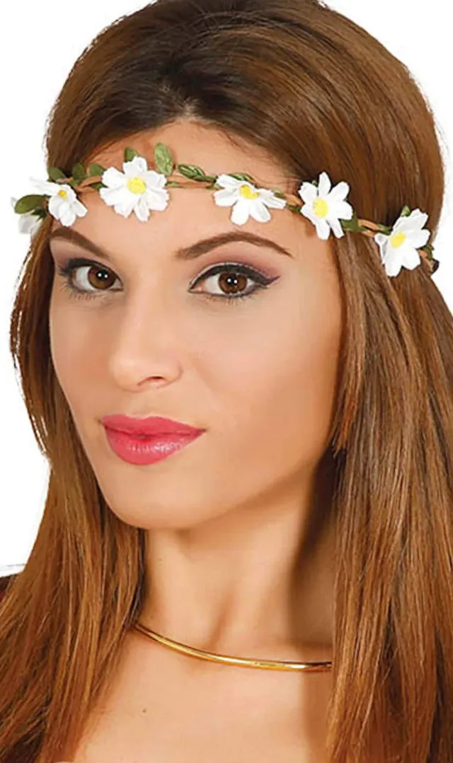 Guirca Hippie cerchietto fiori bianchi taglia unica
