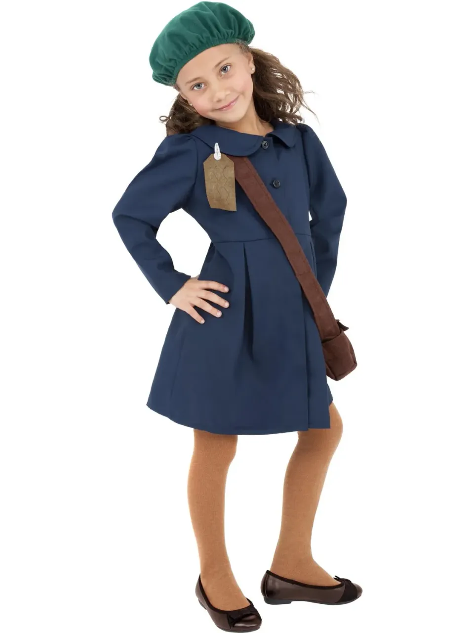 Smiffys Evacuee Girl costume bambina blu 7-9 anni