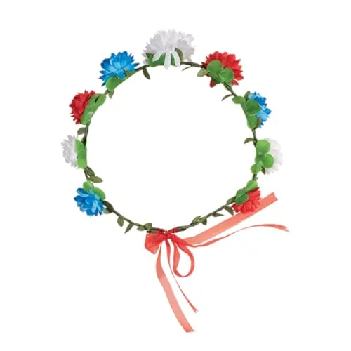 P'tit Clown re88180 Corona Fiori Blu Bianco Rosso Festa