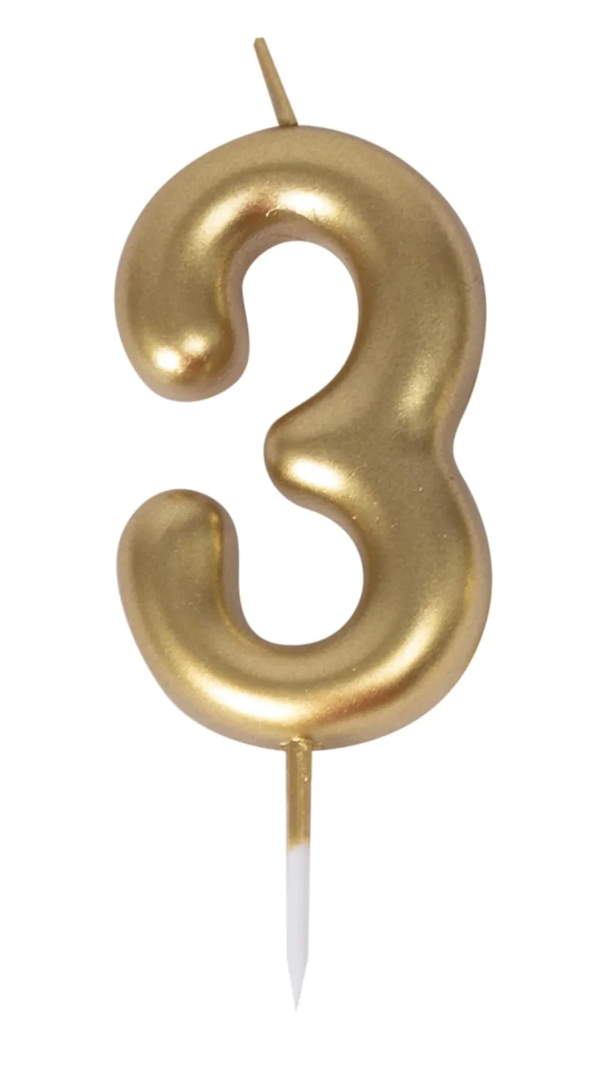 P'tit Clown 23933 candela numero 3 oro per torta compleanno