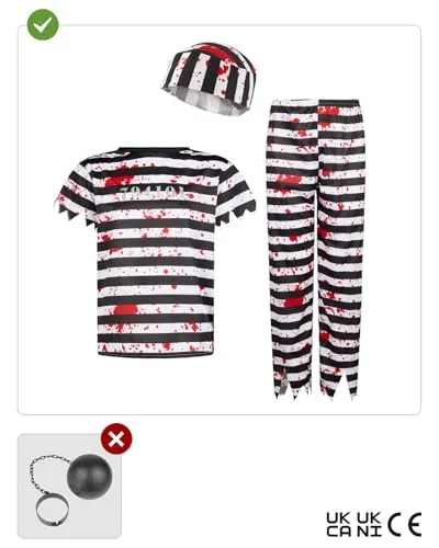 Funidelia Carcerato Zombie costume bambino nero