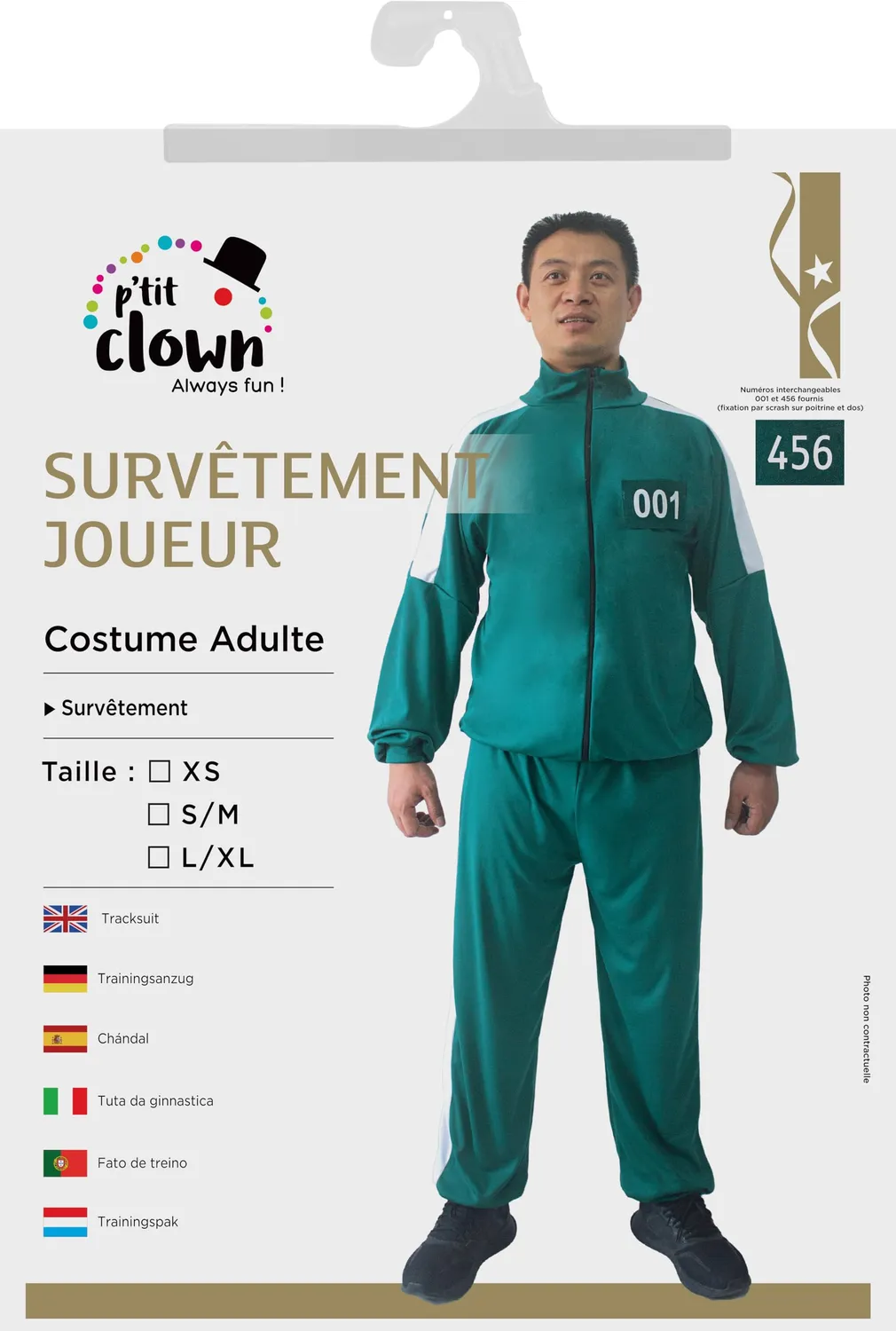 P'tit Clown Re21207 costume tuta giocatore numerato XS