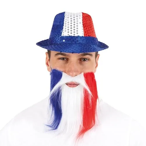 P'tit Clown 18181 Barba Baffi Tricolore Francia Adulto