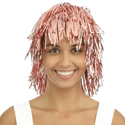 P'tit Clown re22409 parrucca disco oro rosa con frangia