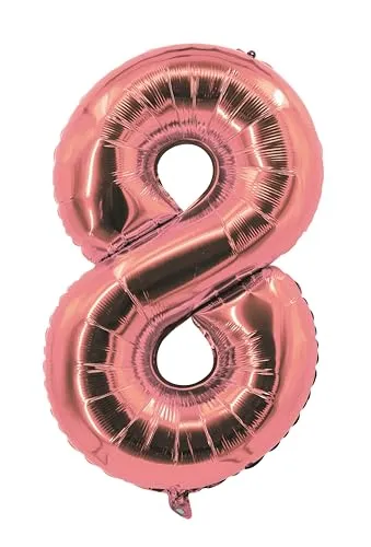 P'tit Clown re80308 palloncino numero 8 85 cm rosa oro