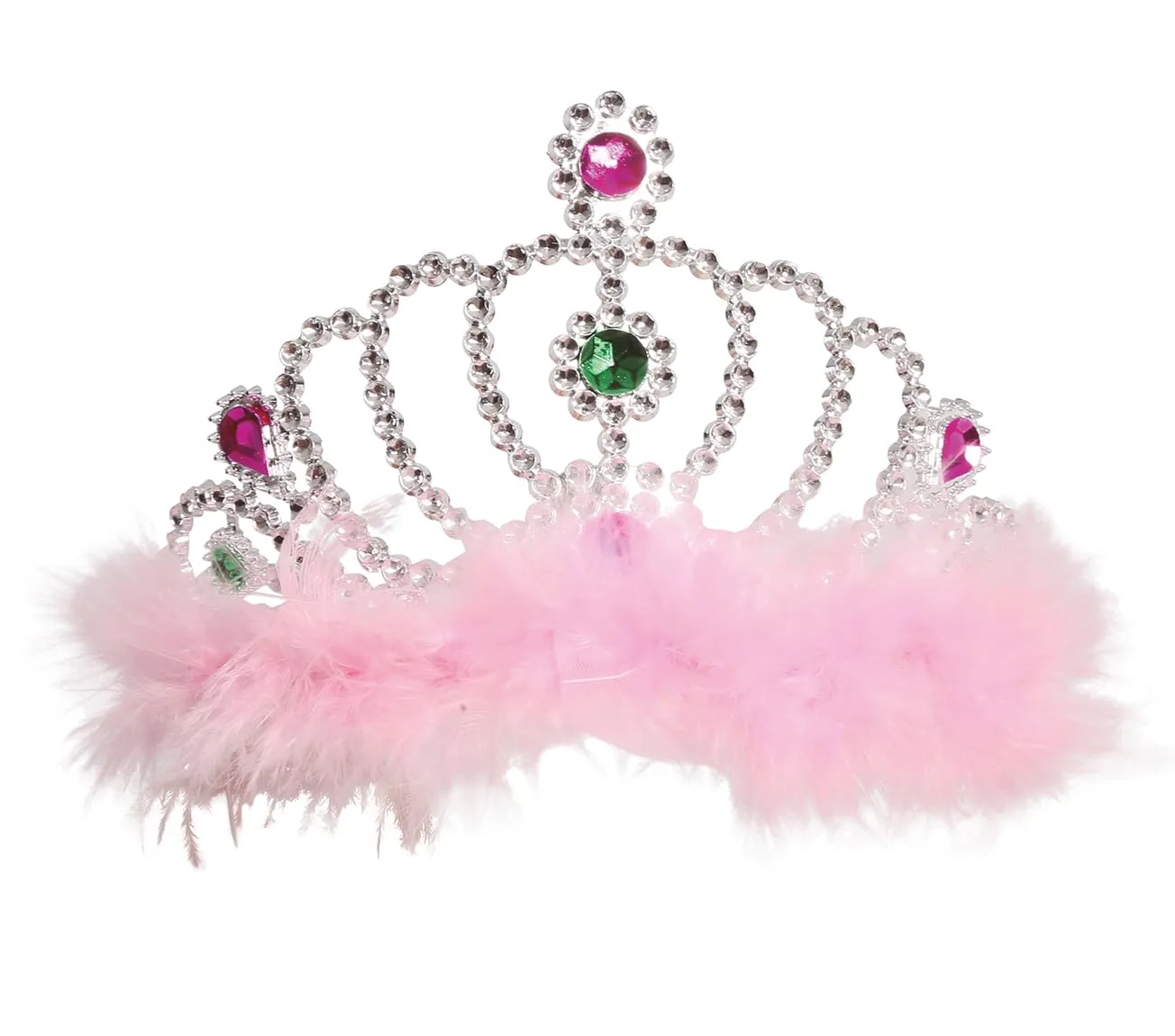 Guirca Corona Argento con Piume per Festa