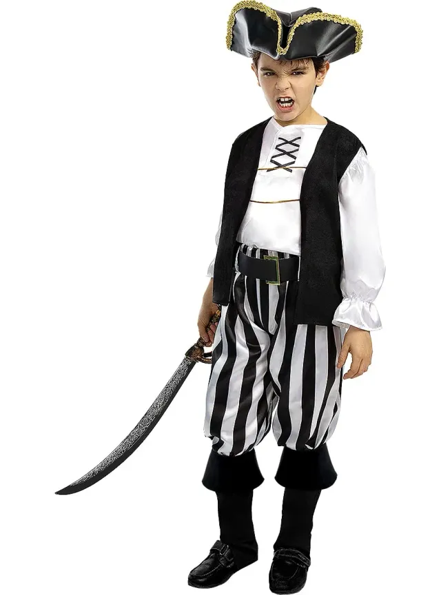 Funidelia Pirata Strisce Costume Bambino 10-12 Anni